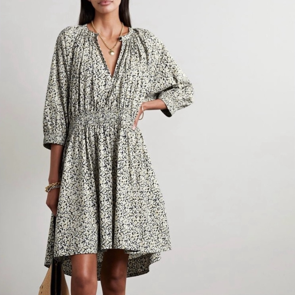 NWOT Apiece Apart Cobano Floral Mini Dress in Fauna Black Size XS